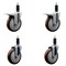 Service Caster 5'' Maroon Poly Swivel 1-1/8'' Expanding Stem Caster Set 2 Total Lock Brakes, 4PK SCC-EXTTL20S514-PPUB-MRN-2-S-2-118 - alternate 1